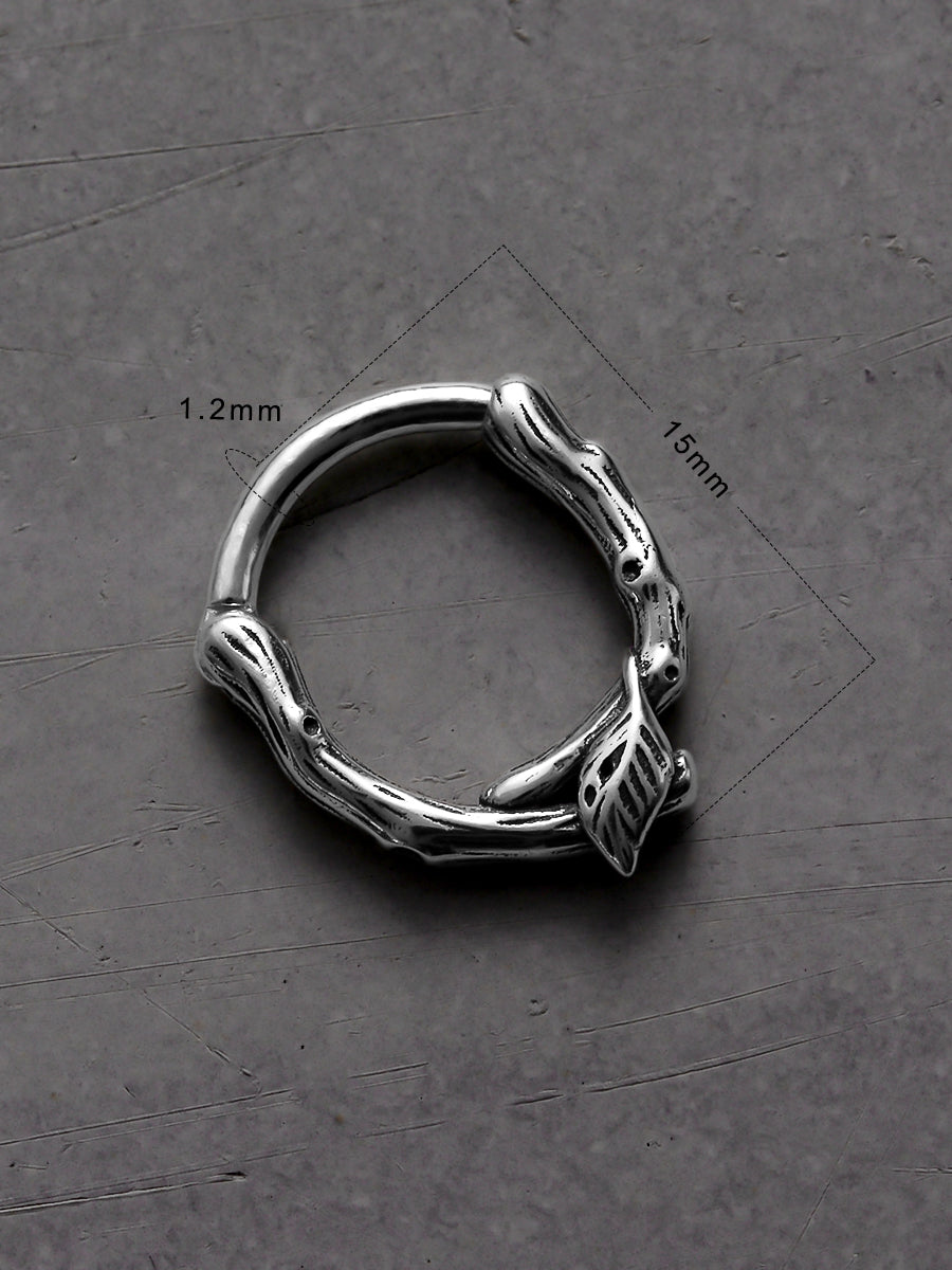 Leaf Sterling Silver Septum Nose Ring