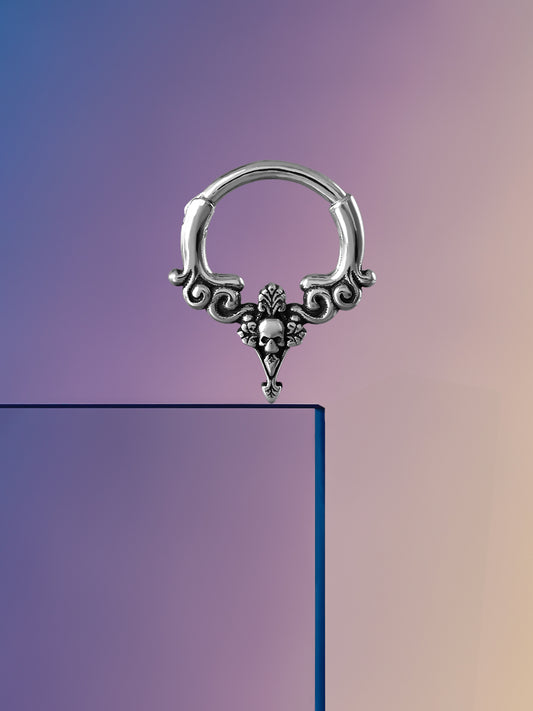 Skull Sterling Silver Septum Nose Ring