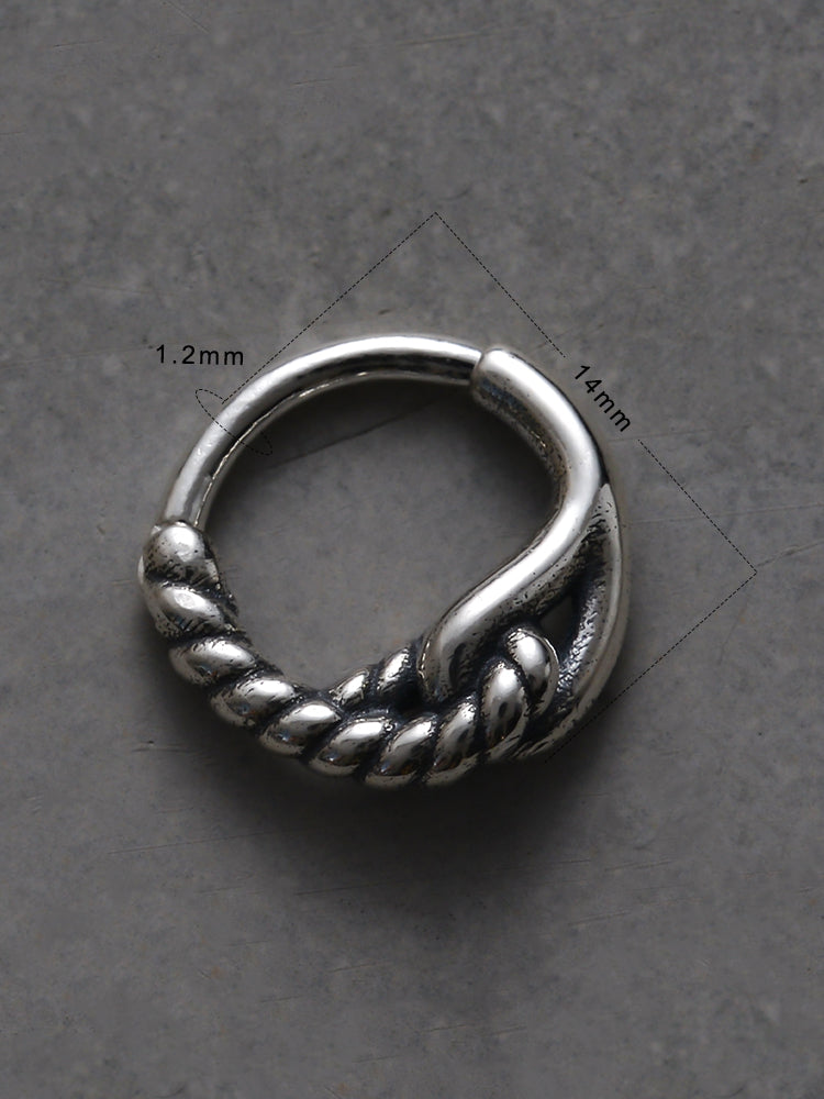 Twisted Sterling Silver Septum Nose Ring